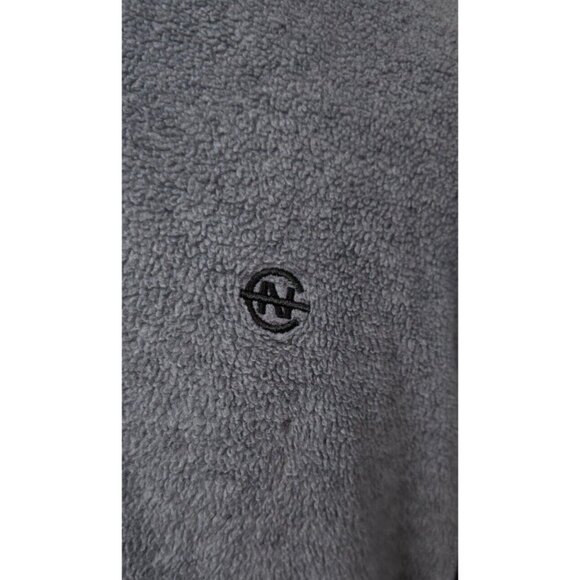 Nautica Competition Mens Large Grey 1/4 Zip Fleece Logo Pullover Jacket - Picture 2 of 11